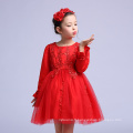 Chinois de Noël Enfants Vêtements Robes De Bal du Nouvel An Pour Fête Rouge Plein Manches Robes Enfants Filles Broderie VÊTEMENTS